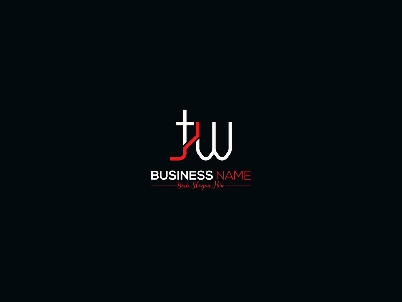 Alphabet Modern Tw Logo Icon, Initial Slime Tw wt Logo Letter Vector