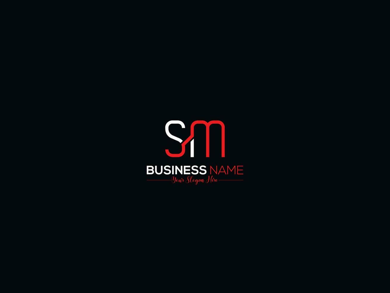 Initial Luxury Sm Logo Letter, Creative Slime Sm ms Logo Icon Design For Shop vector