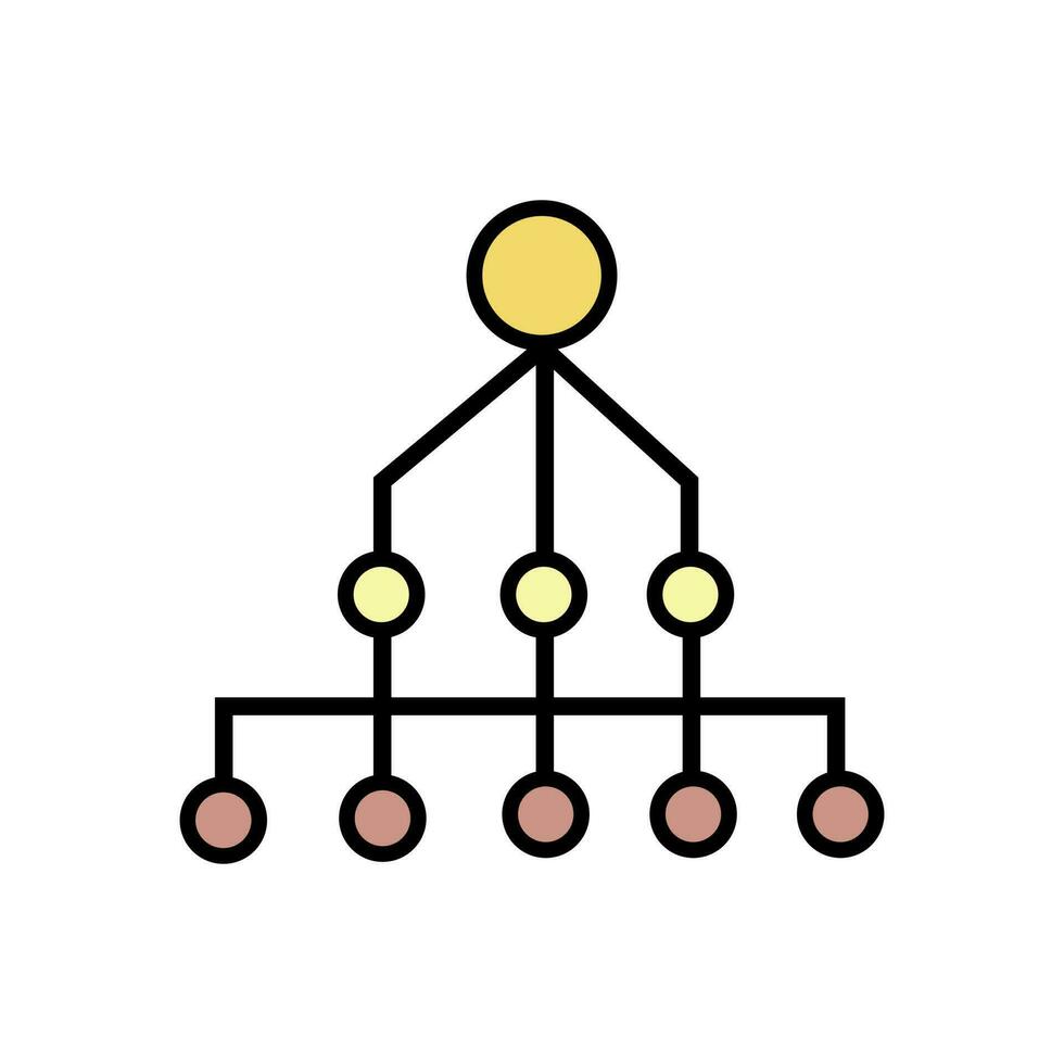 Hierarchy Icon Vector Illustration. Hierarchy Lineal Color Icon