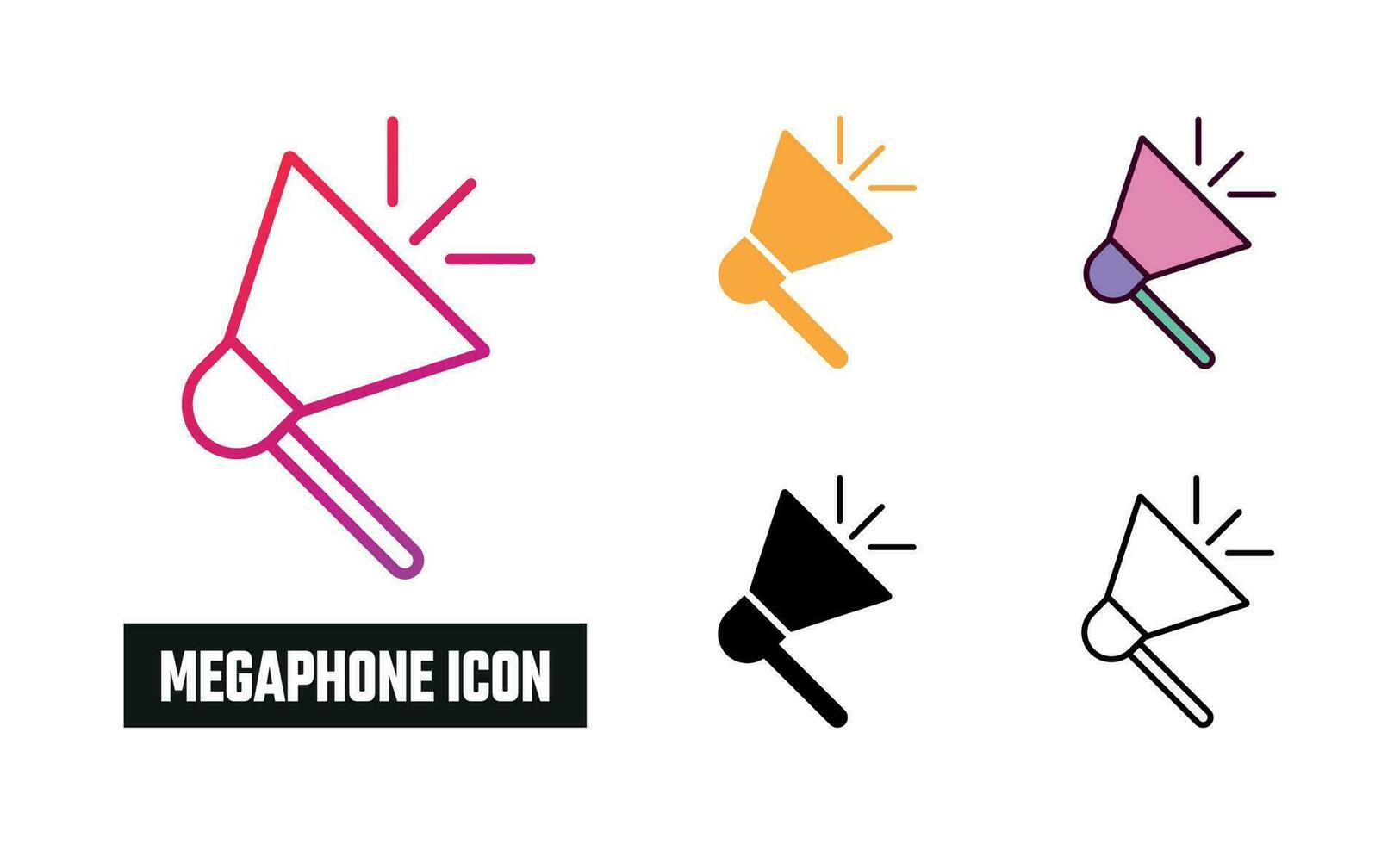 Megaphone Icon Set Vector Illustration