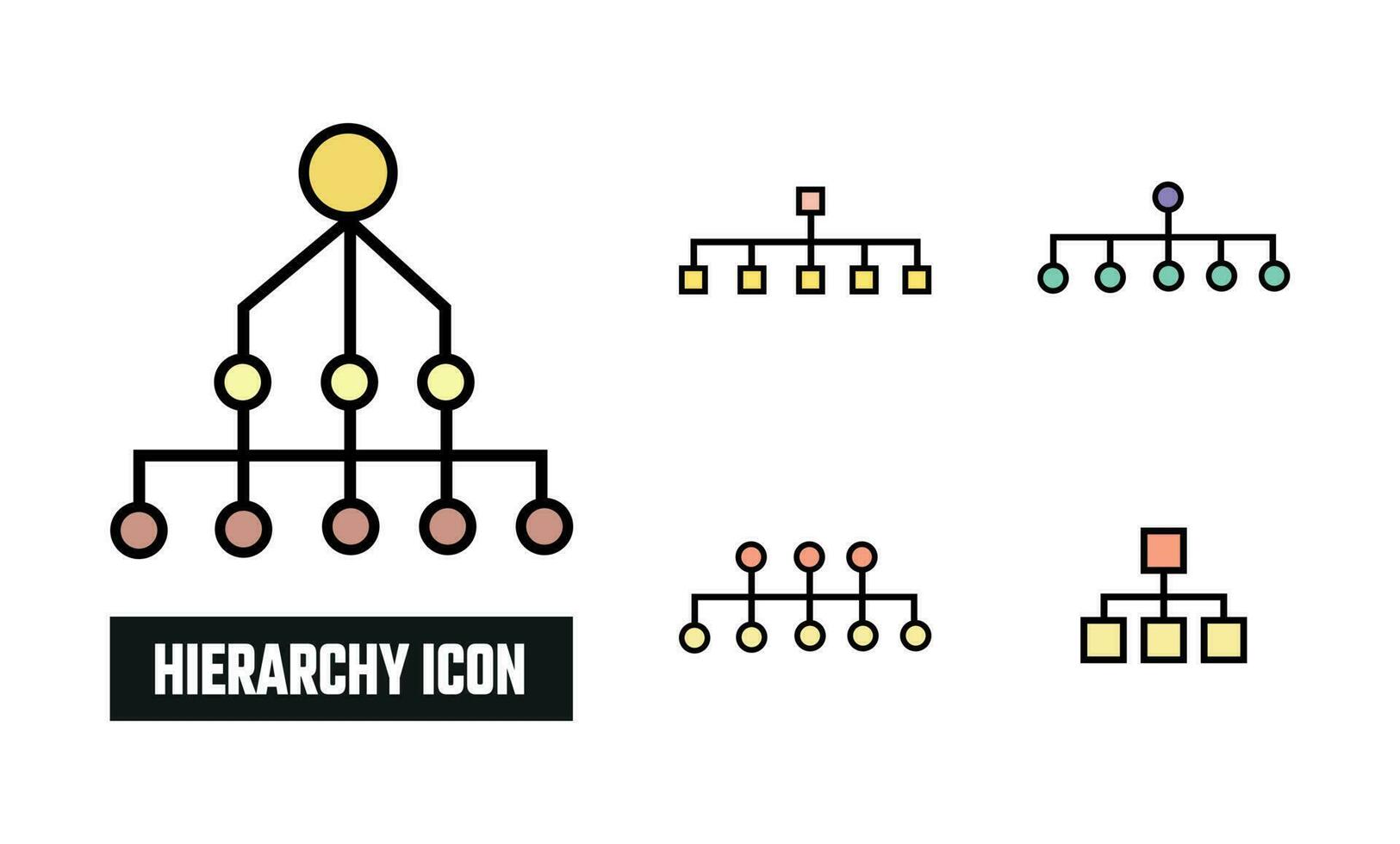 Hierarchy Icon Vector Illustration. Hierarchy Lineal Color Icon