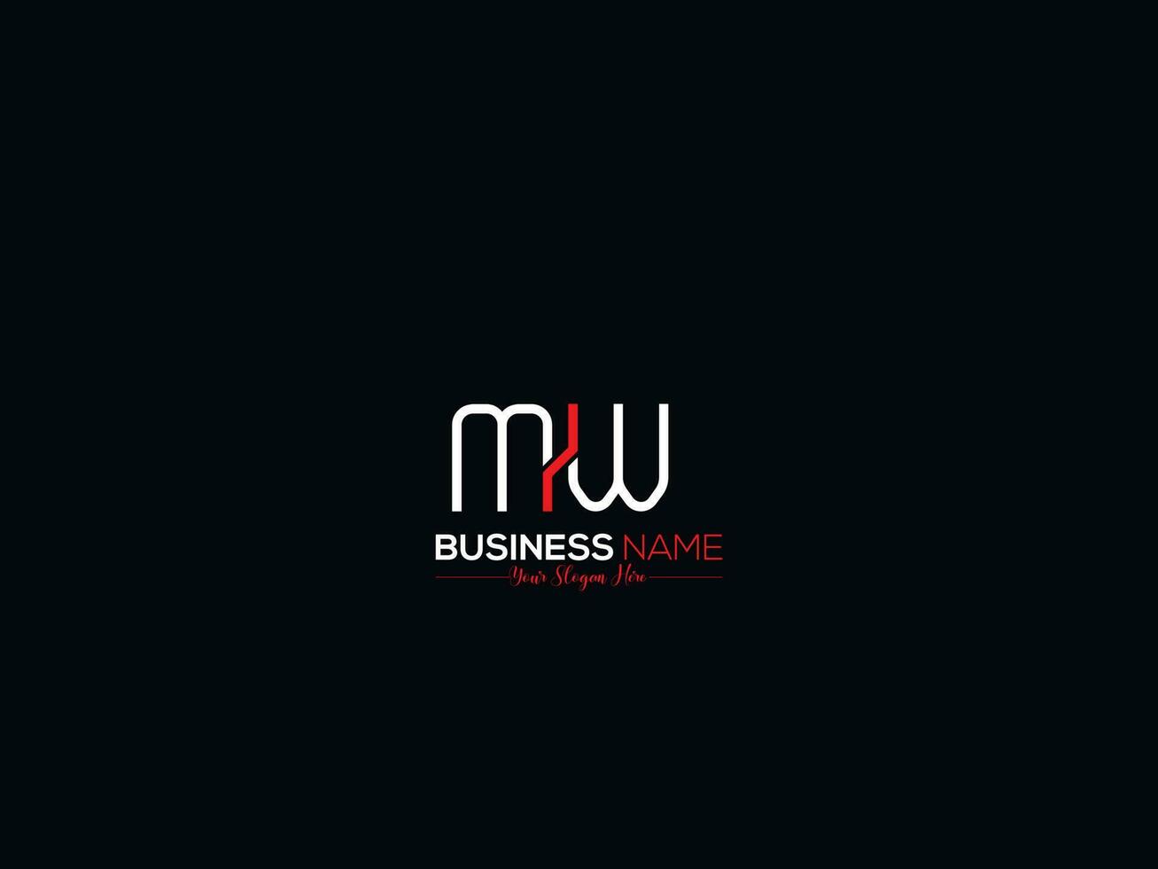 Minimal Mw Logo Icon, Creative Mw Logo Letter Design For Business vector