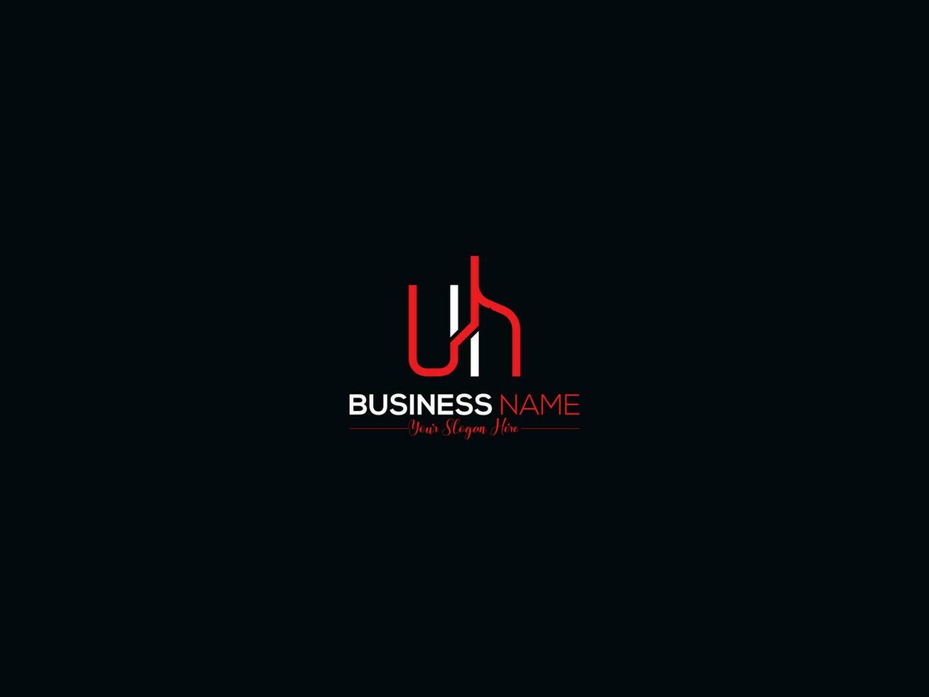 Abstract Luxury Uh Logo Icon, Creative Initial Uh hu Business Logo Icon Design vector