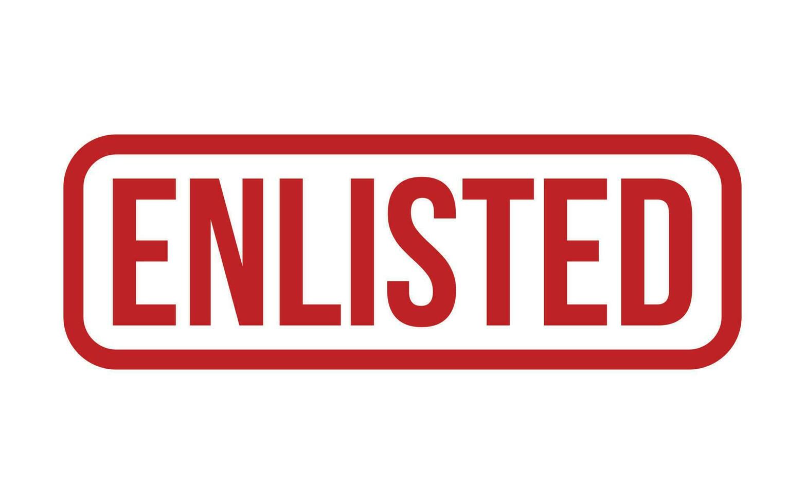 Red Enlisted Rubber Stamp Seal Vector