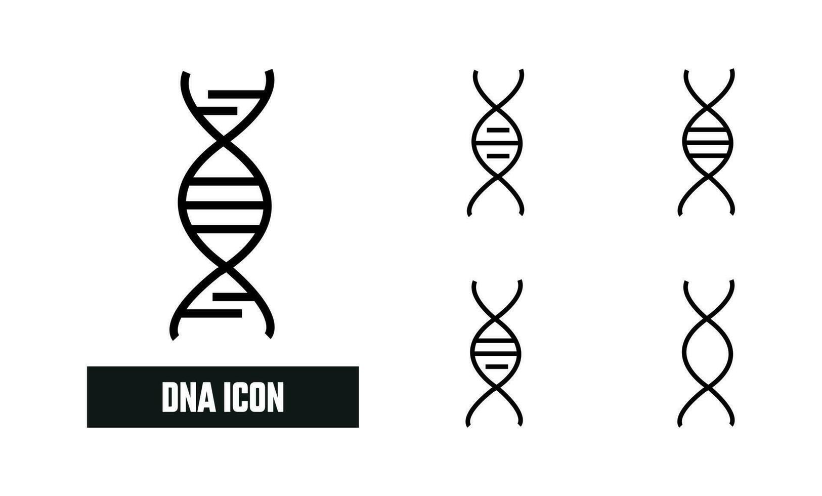 Dna Lineal Icon Symbol Vector. Black Outline Dna Icon vector