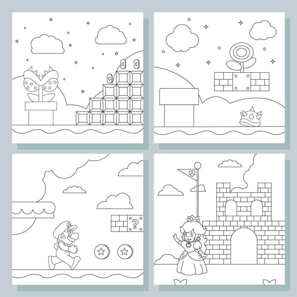 Fantasy Game World Children's Drawing Book vector