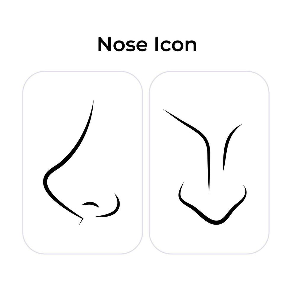 nariz icono conjunto vector icono ilustración aislado en cuadrado blanco antecedentes. cara parte para respiración y oliendo con sencillo plano contorno dibujo minimalista Arte estilo.