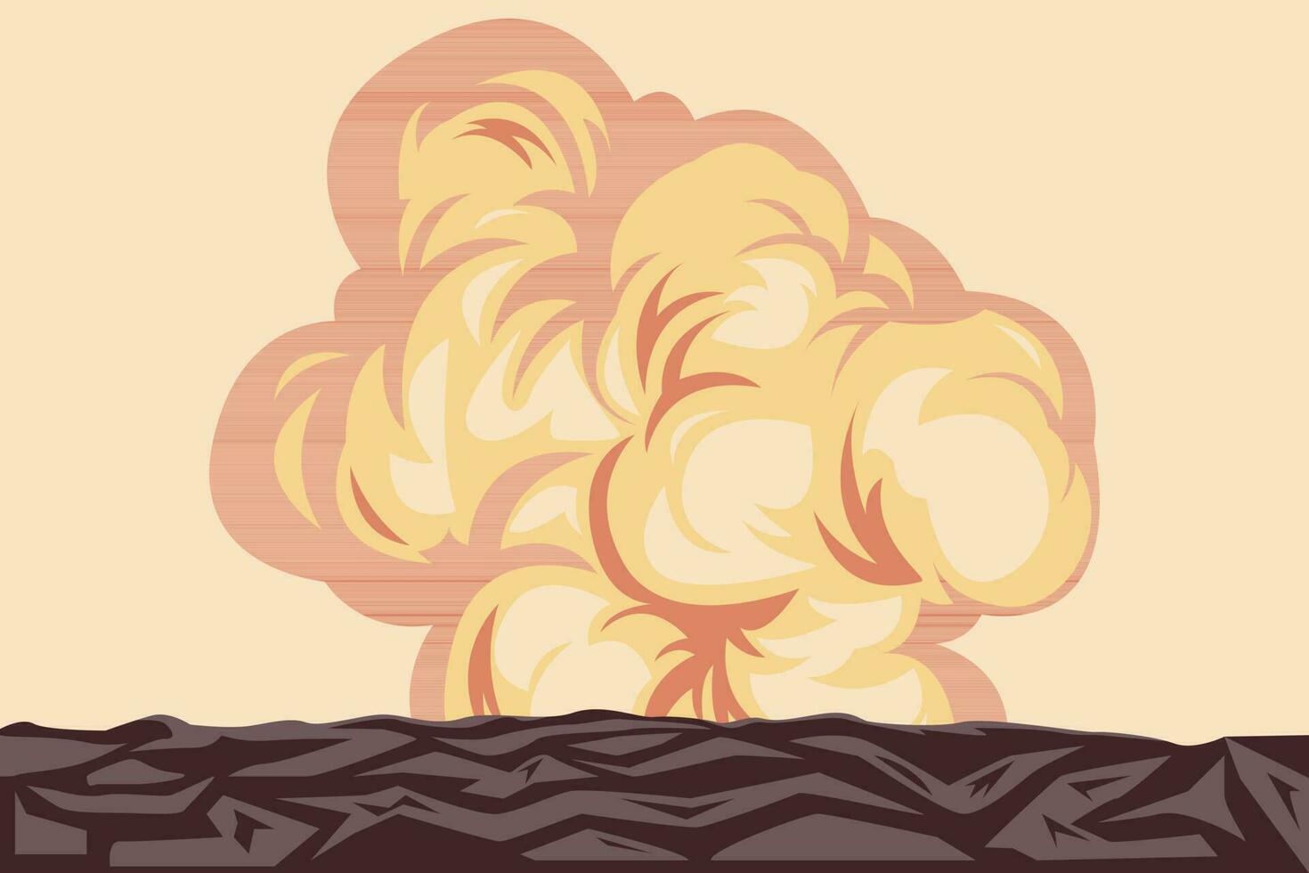 Cartoon bomb explosion background. Danger explosive bomb cloud comics. vector