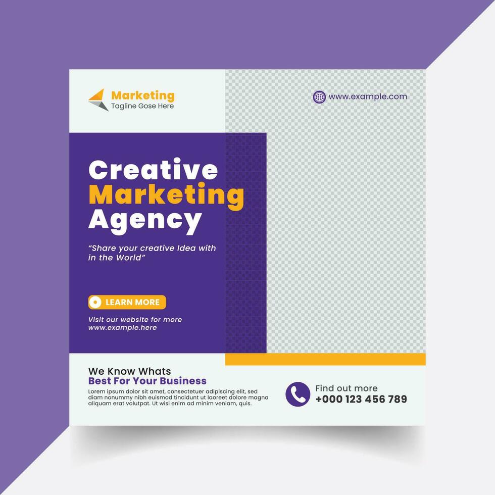 Digital marketing agency and corporate social media post template vector
