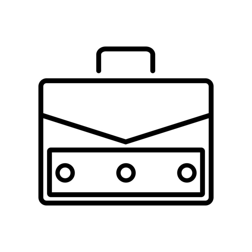 Briefcase Lineal Icon Symbol Vector. Black Outline Briefcase Icon vector