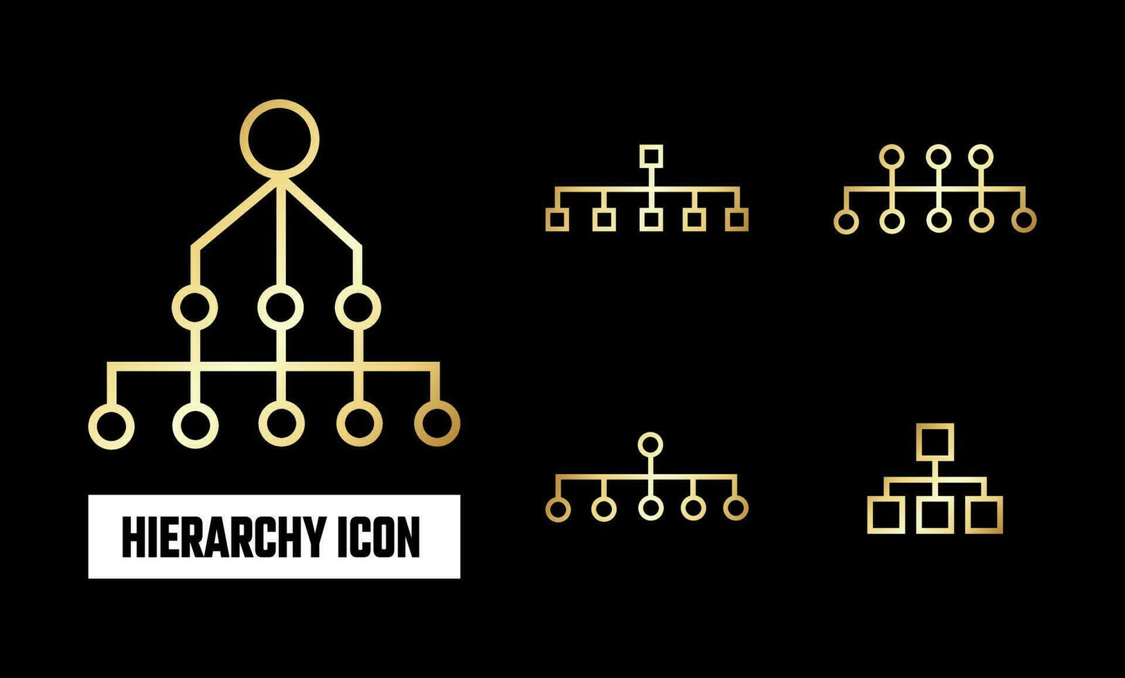 Golden Hierarchy Icon Vector Illustration