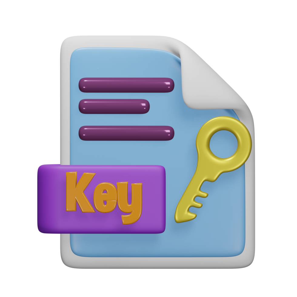 key file 3d render cute icon illustration folder file format 24485761 PNG
