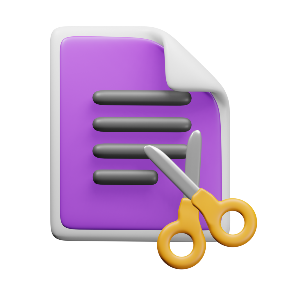 Cut file 3d render cute icon illustration folder file format png