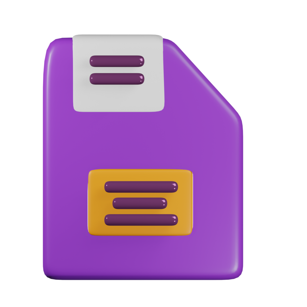 save 3d render cute icon illustration folder file format png