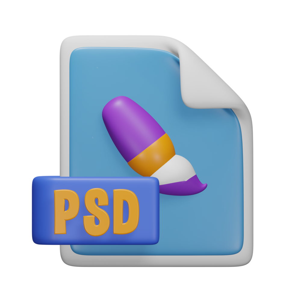 PSD file 3d render cute icon illustration folder file format png