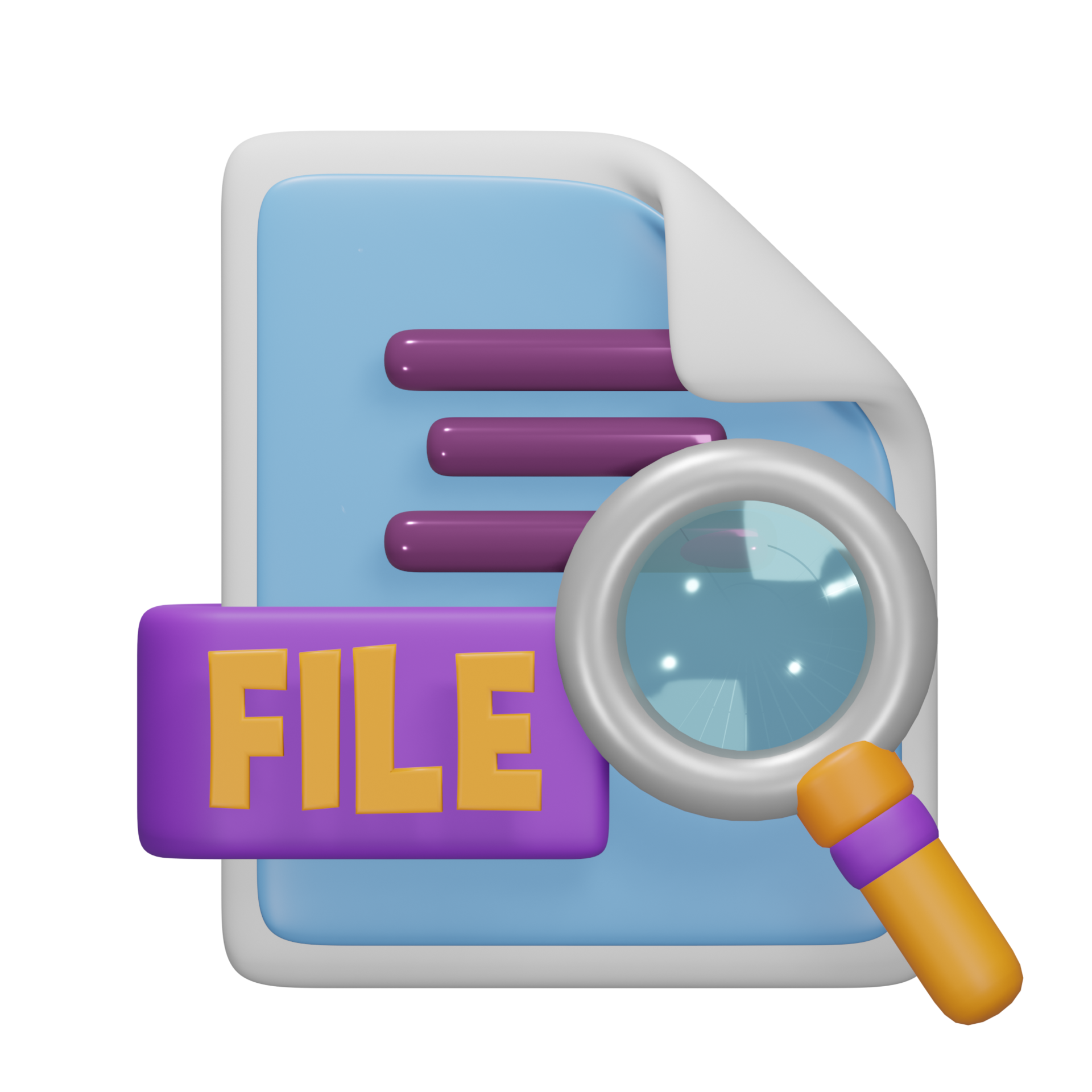 leer archivo 3d hacer linda icono ilustración carpeta archivo formato ...