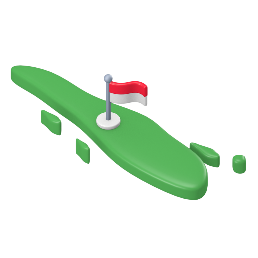 sumatra island 3d render cute icon with the theme of independence Indonesia png