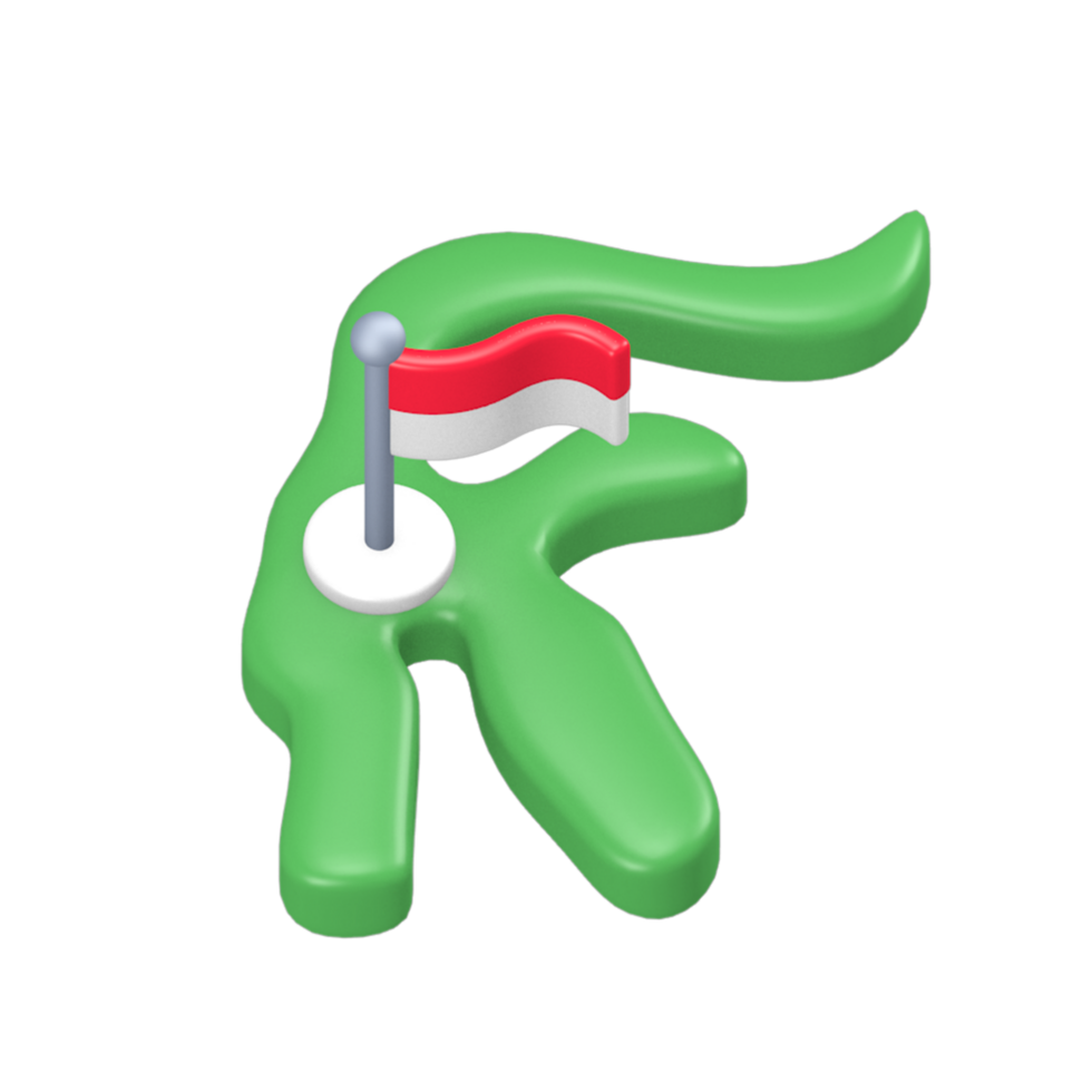 sulawesi island 3d render cute icon with the theme of independence Indonesia png