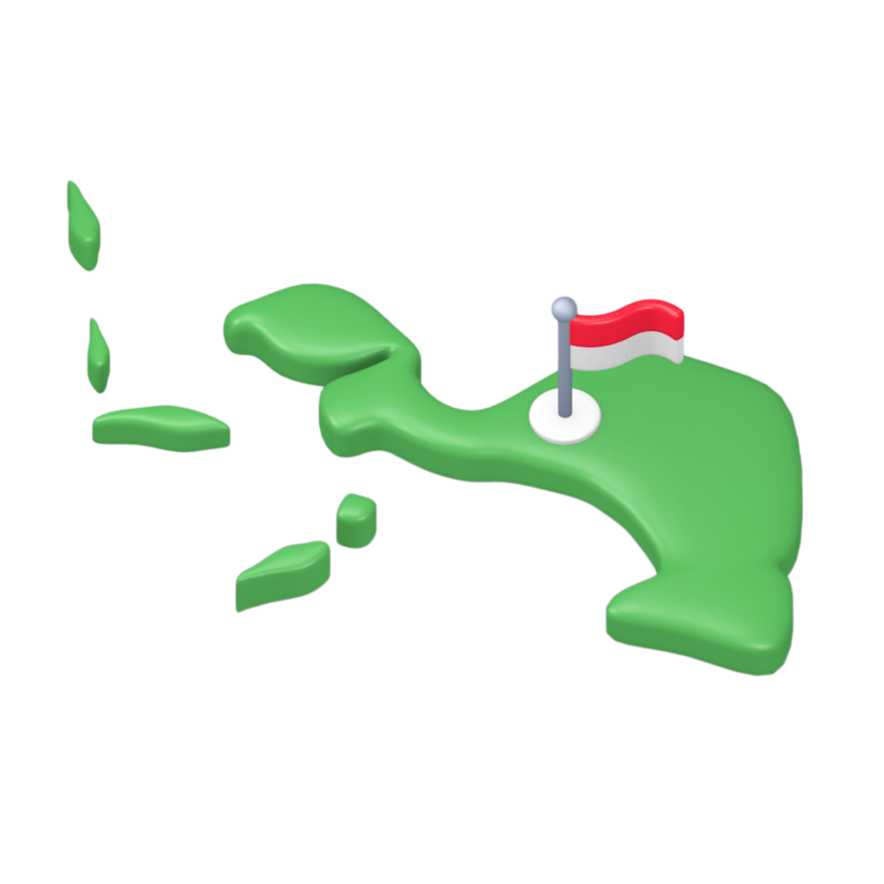 papua island 3d render cute icon with the theme of independence Indonesia png