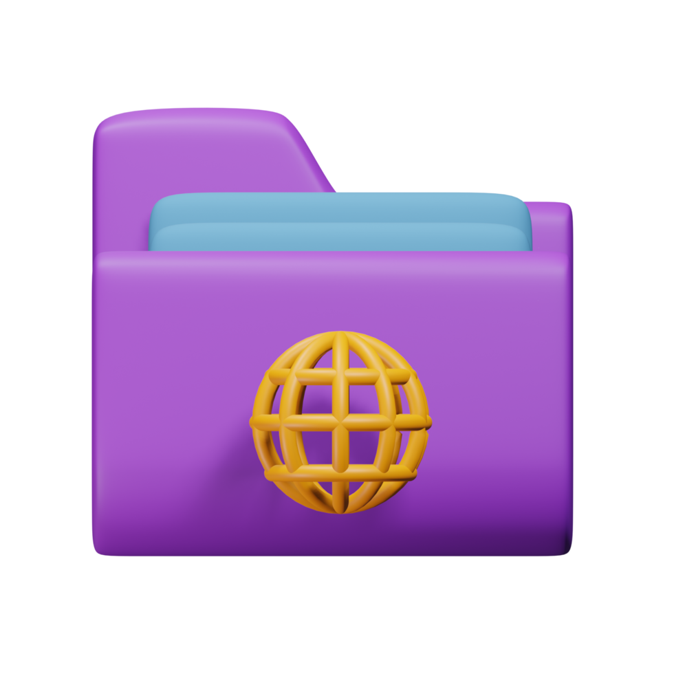 Internet file 3d render cute icon illustration folder file format png