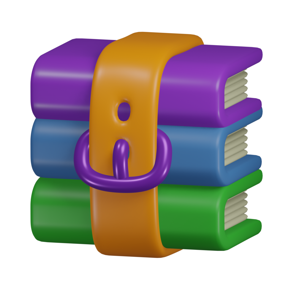 RAR file 3d render cute icon illustration folder file format png