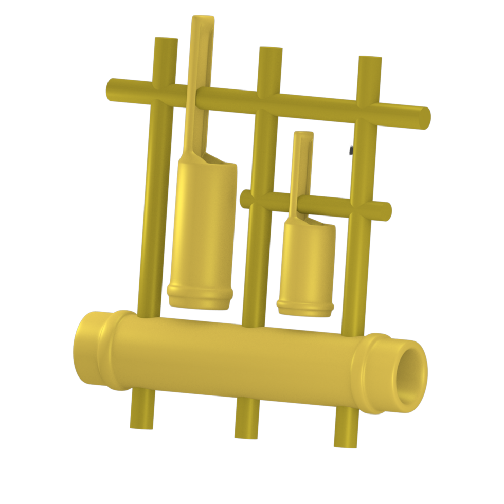 angklung traditional music 3d render cute icon with the theme of independence Indonesia png