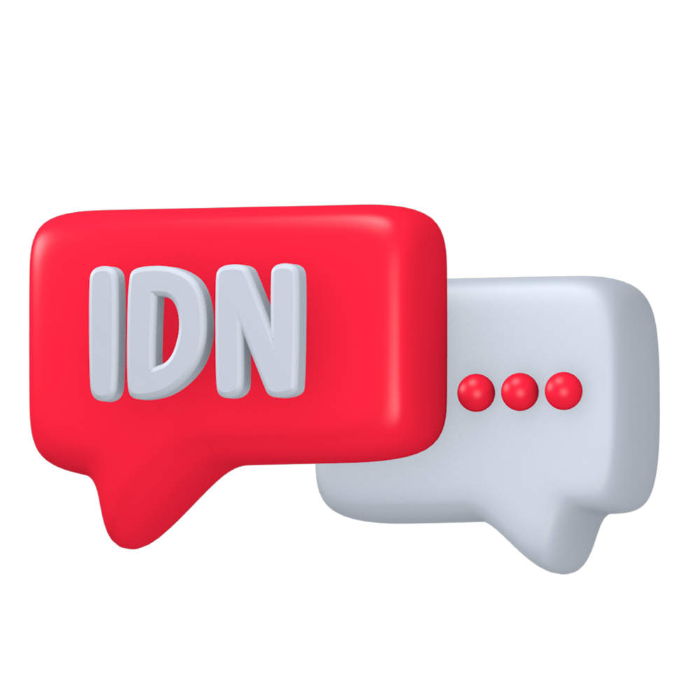 Indonesia Language 3d render cute icon with the theme of independence Indonesia png