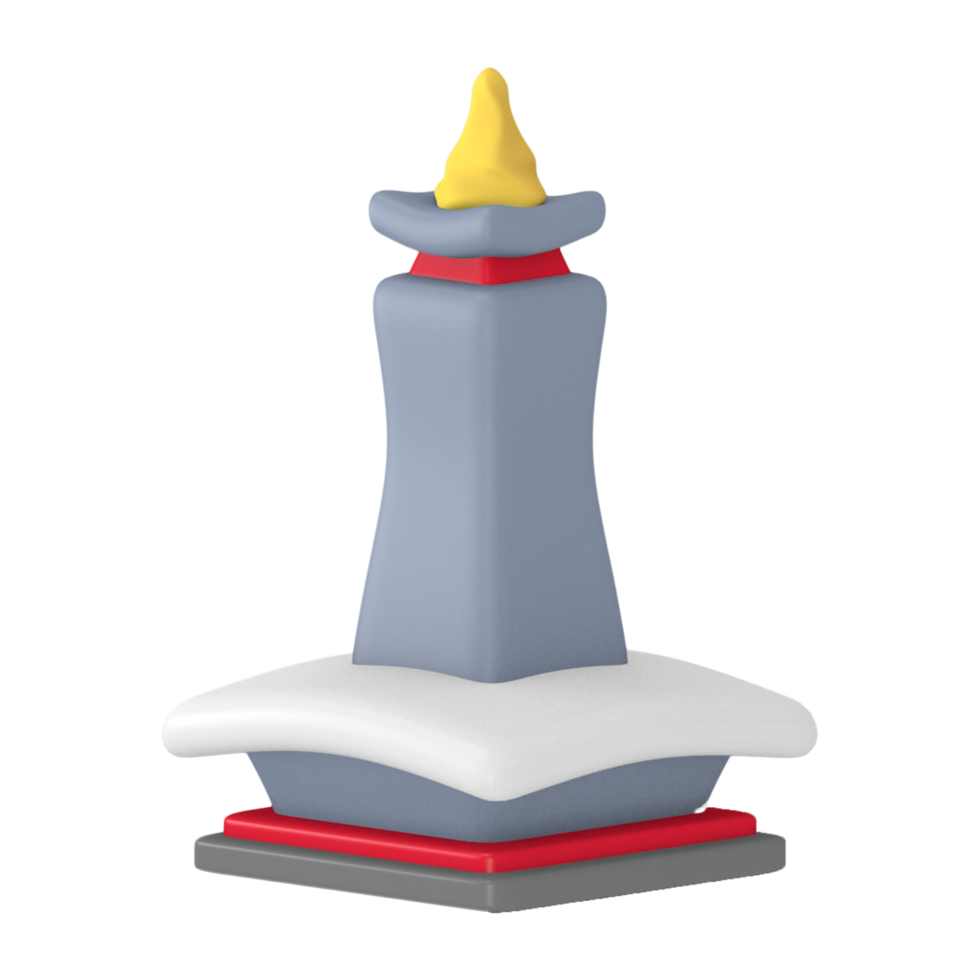 monas monuments jakarta 3d render cute icon with the theme of independence Indonesia png