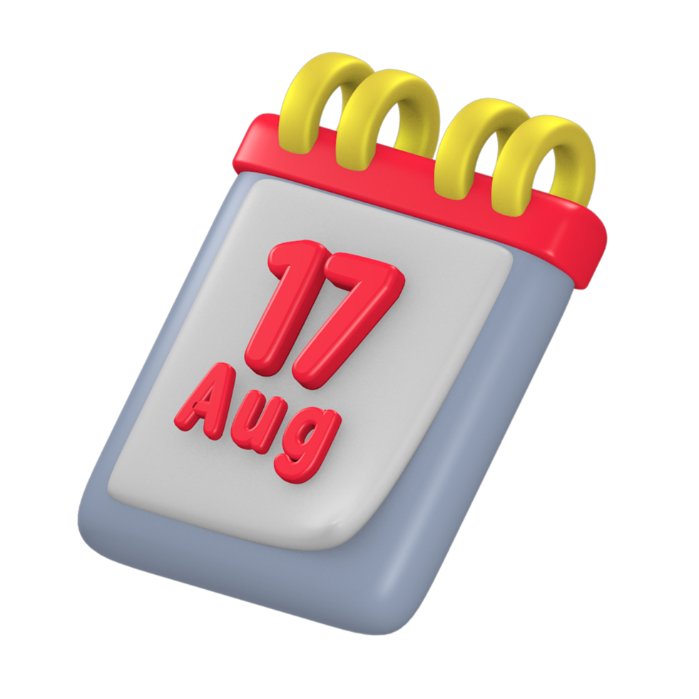 17 august 3d render cute icon with the theme of independence Indonesia png