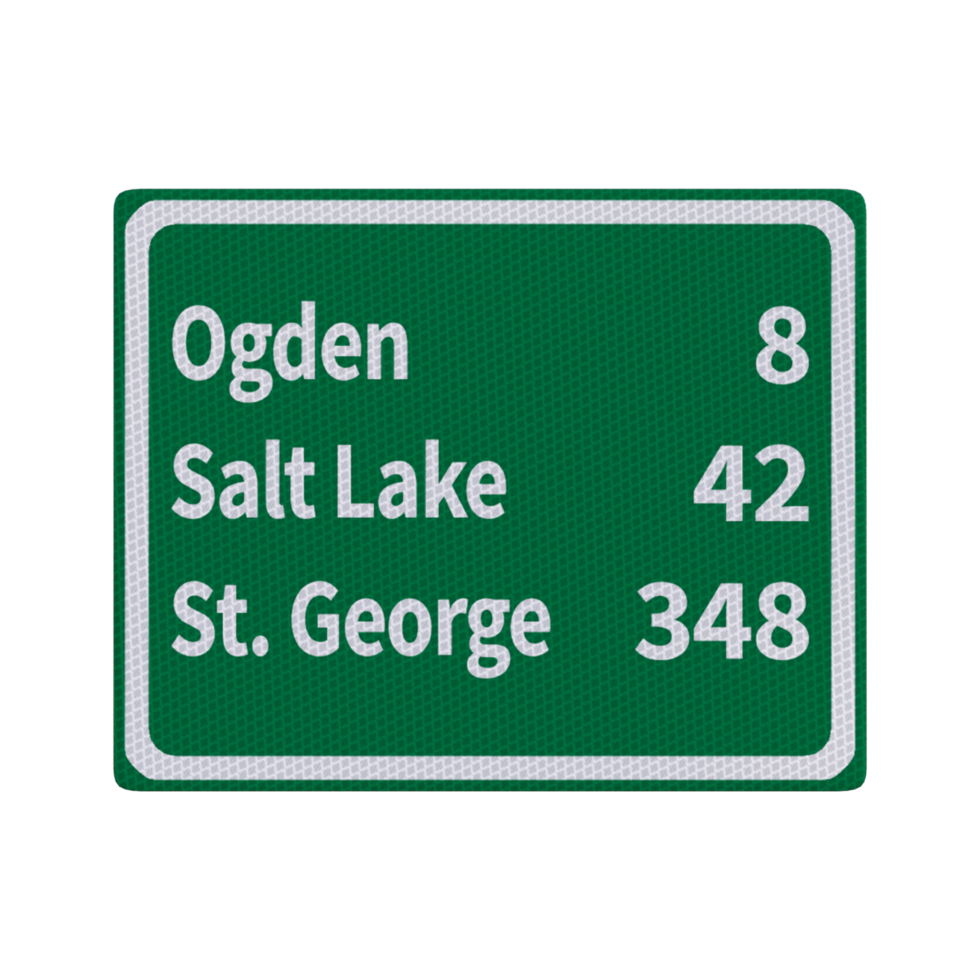 Direction road sign post isolated 3d png