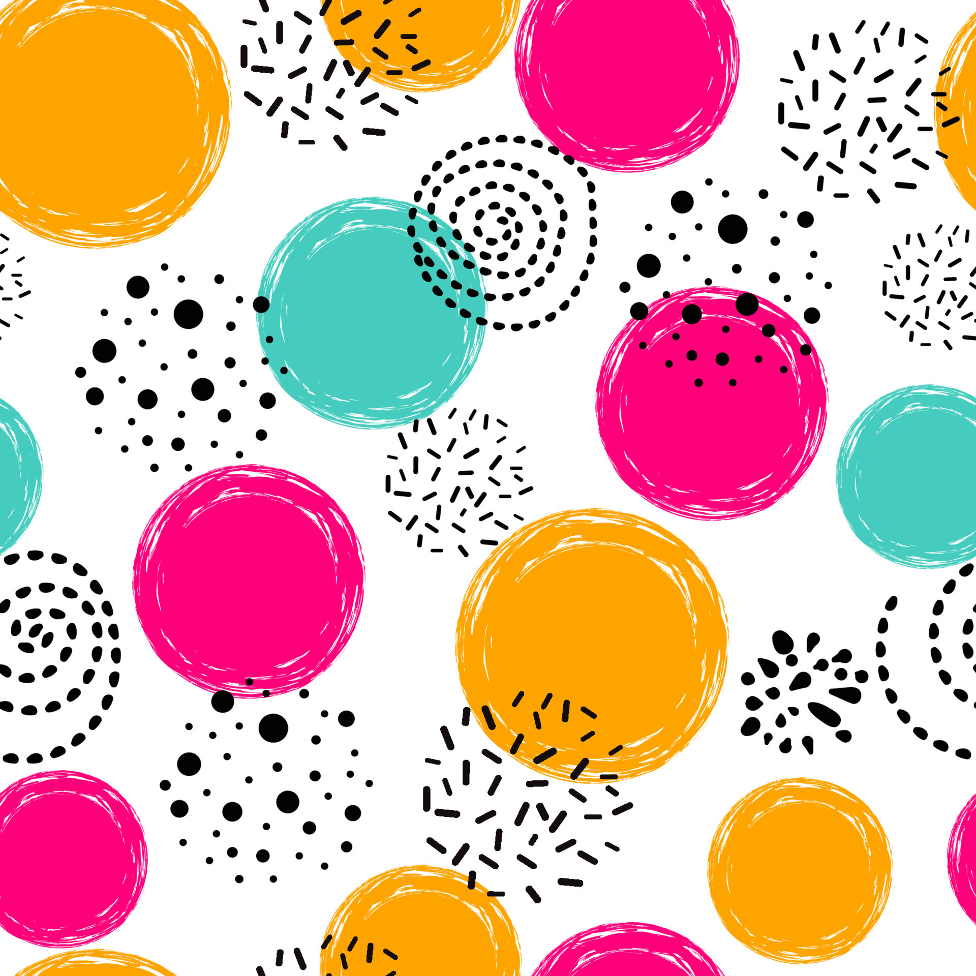 Cute seamless pattern polka dot abstract ornament in orange pink blue black  colors hand drawn circles, round shapes Vector illustration for wallpaper,  wrap Gold dots, sparkles, shining dots background 24485951 Vector Art