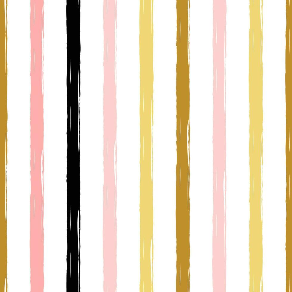 Hand drawn striped seamless pattern polka ornament made in golden, pink, black hand drawn lines Background Vector illustration for wallpaper wrap wrapping, fabric cloth textile design stroke backdrop