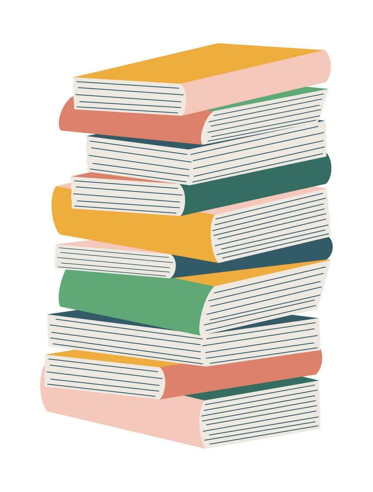 apilar de libros vector ilustración aislado en blanco