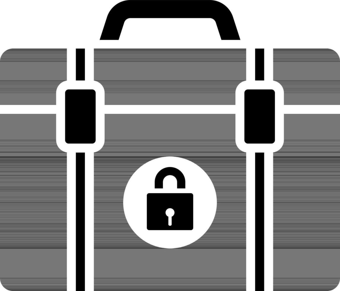 Briefcase lock icon vector