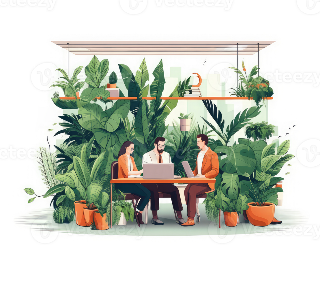 office environment people working on laptop . png