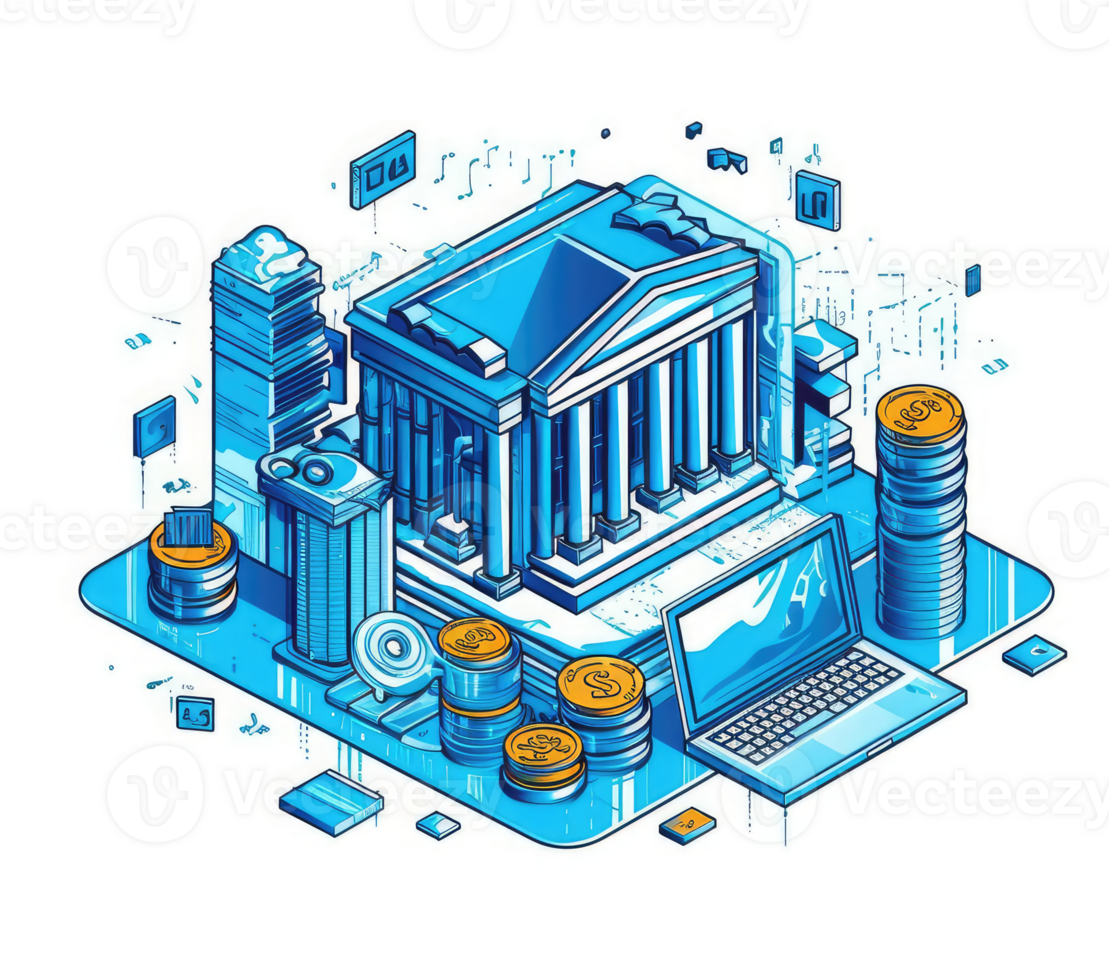 financial illustration computerized financial system . png