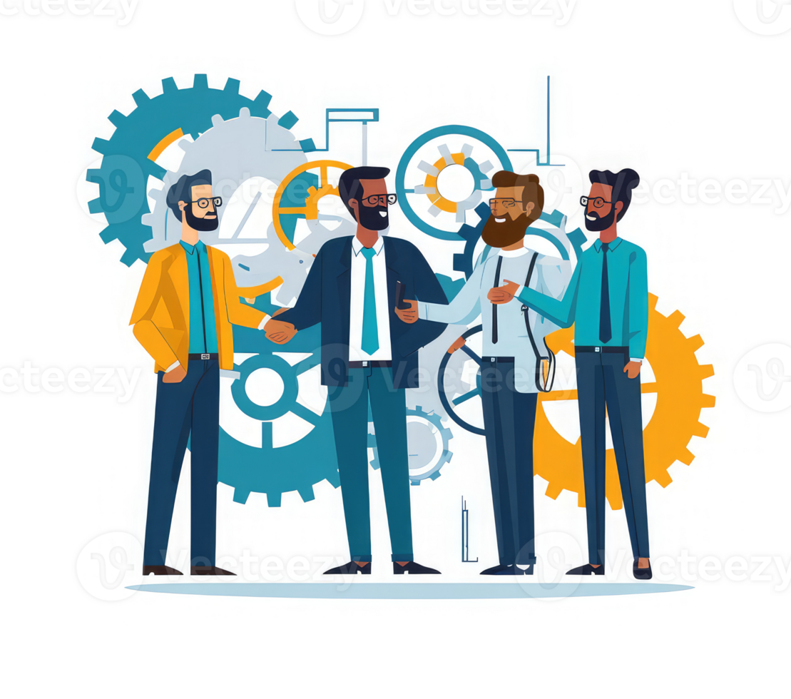 People discussing business deal, finance, flat illustration for business concept . png