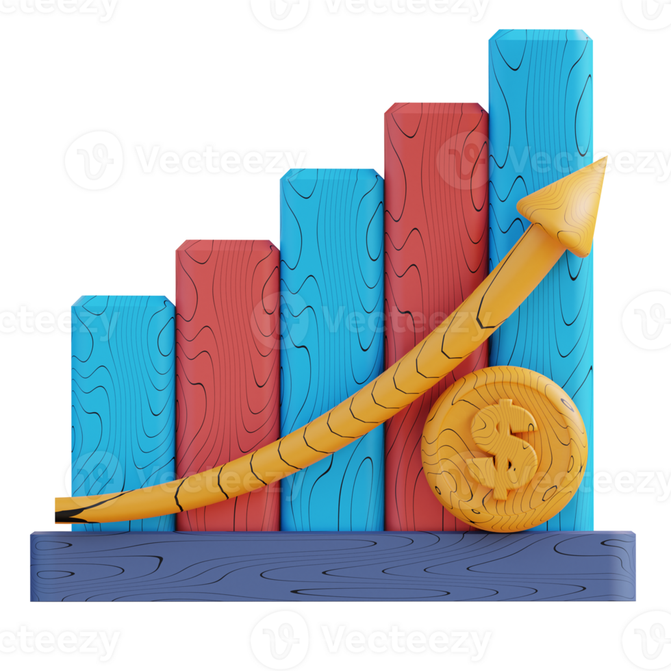 3d illustration graph rising png