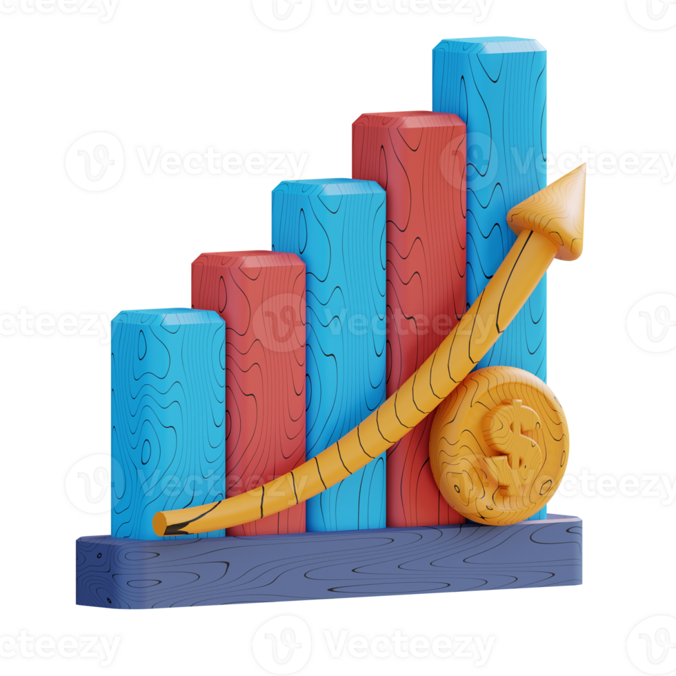 3d illustration graph rising png