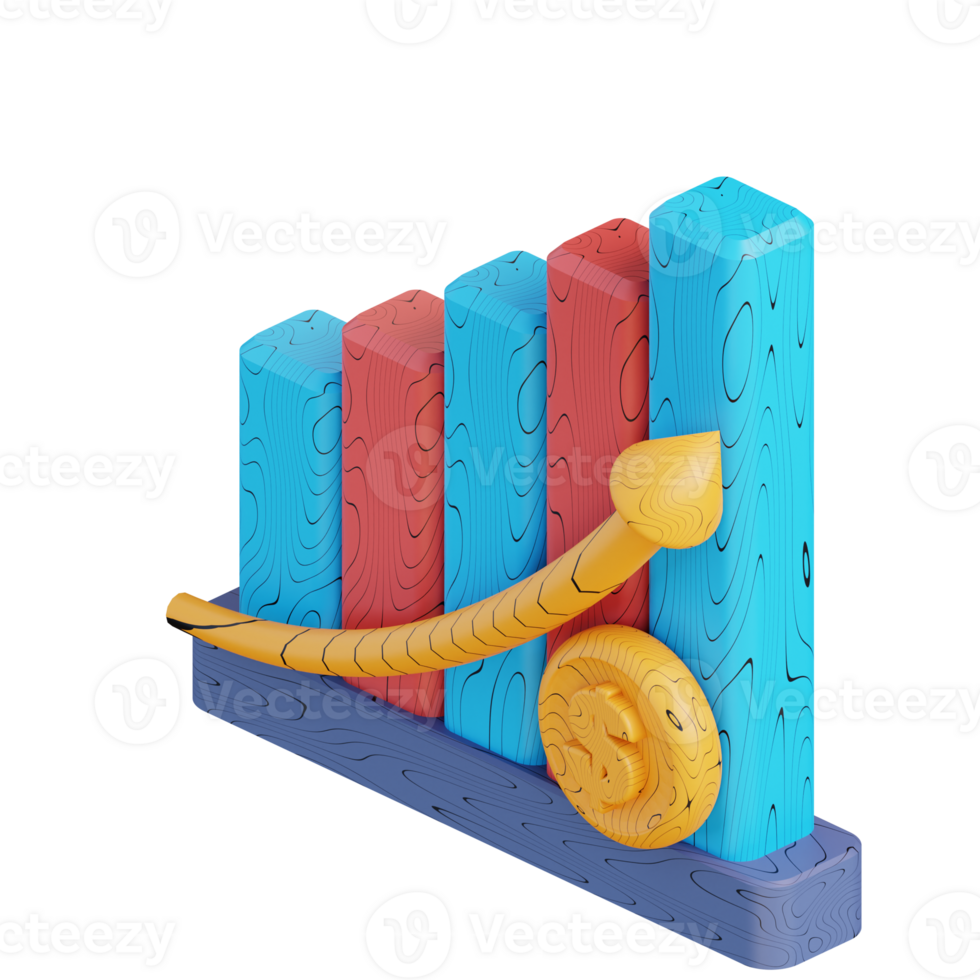 3d illustration graph rising png