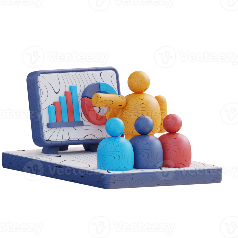 3d illustration of business presentation png