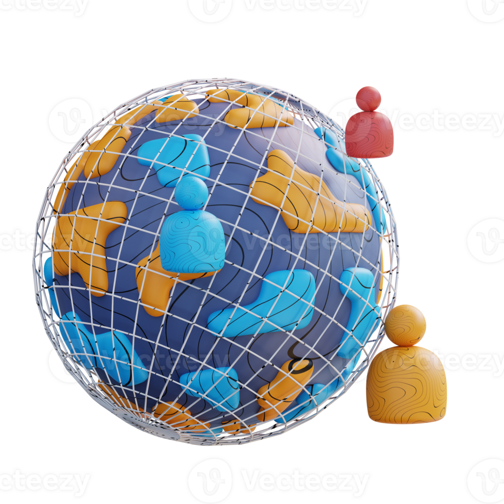 3d illustration of business global network png