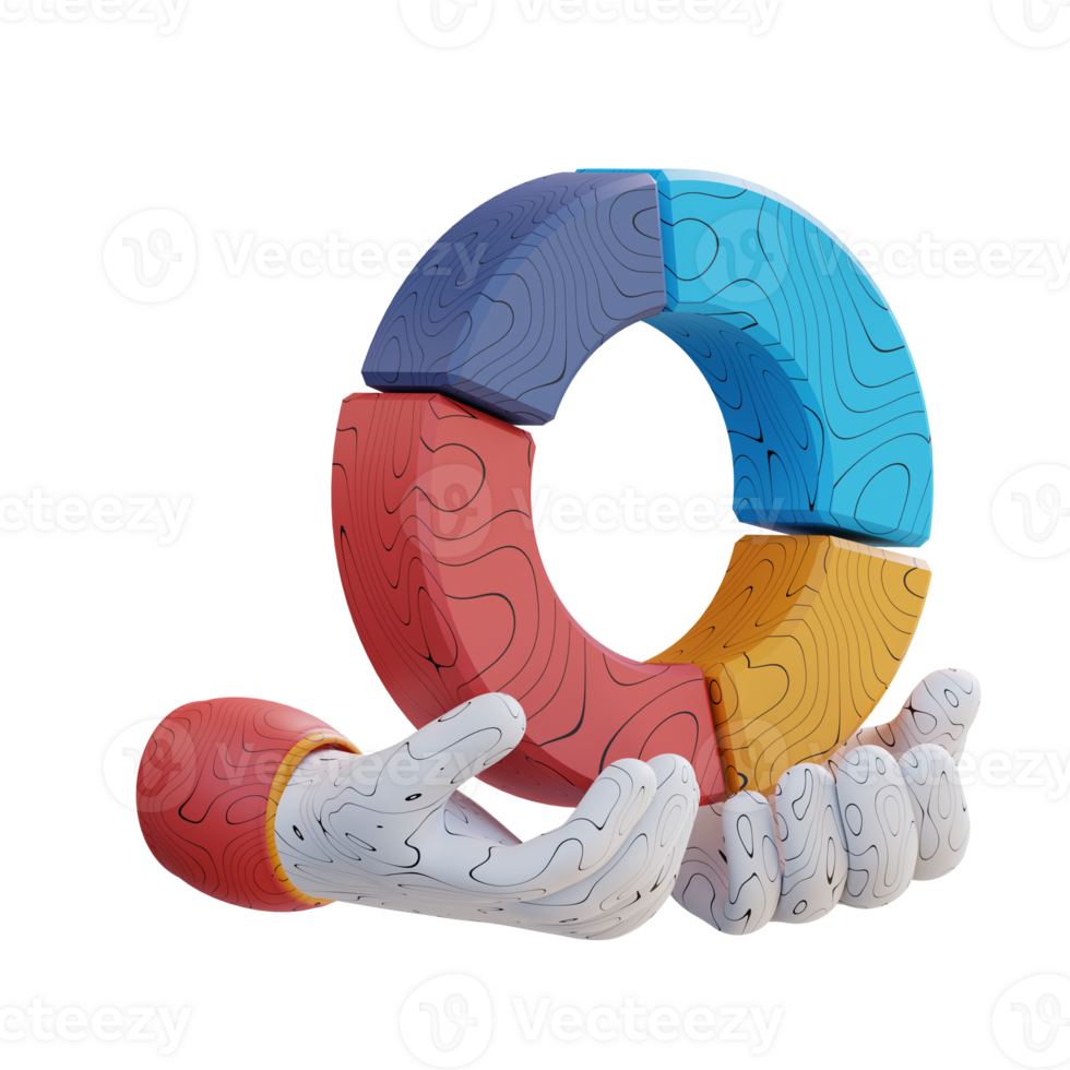 3d illustration hand holding circle infographic png
