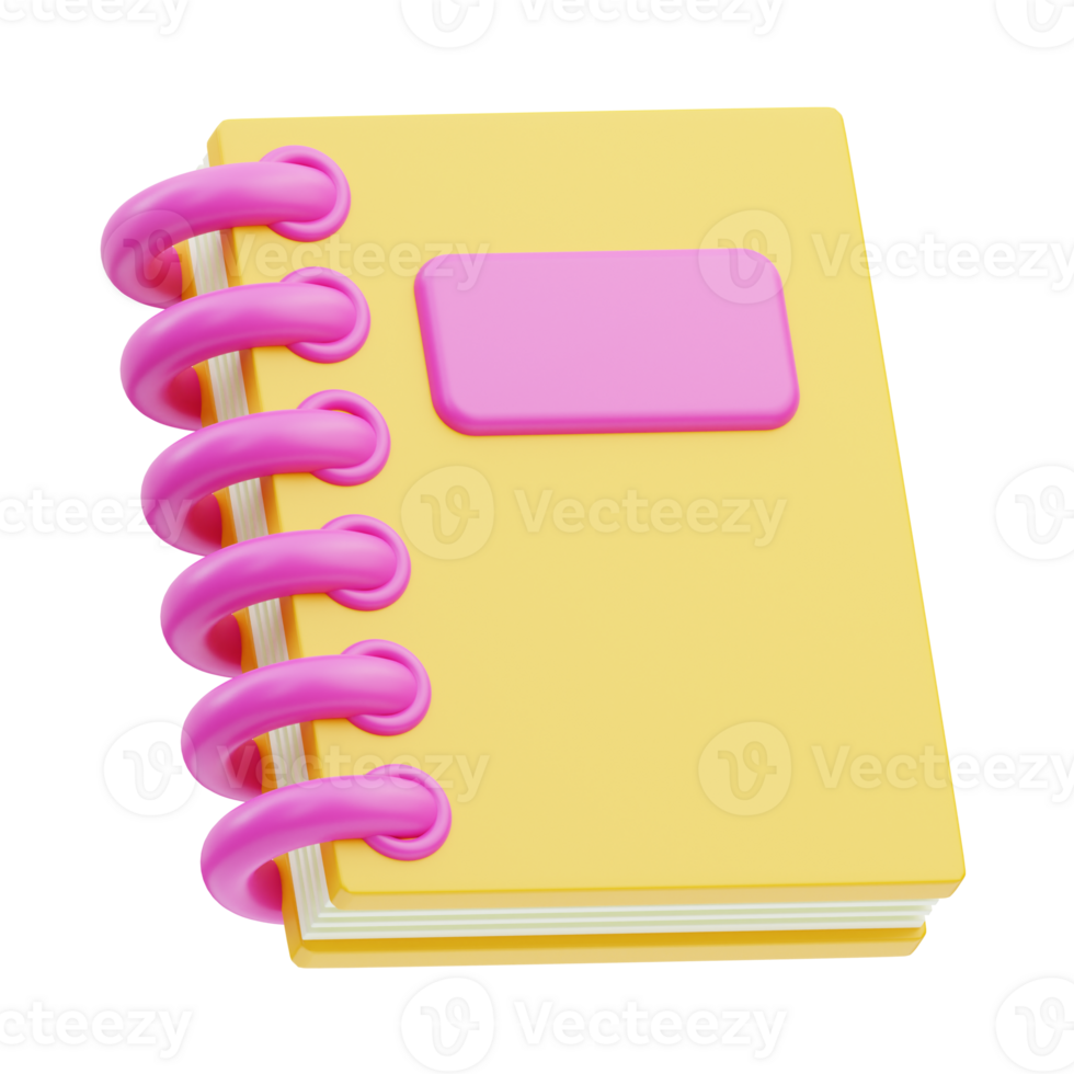 Notebook stationery, 3D Illustration png