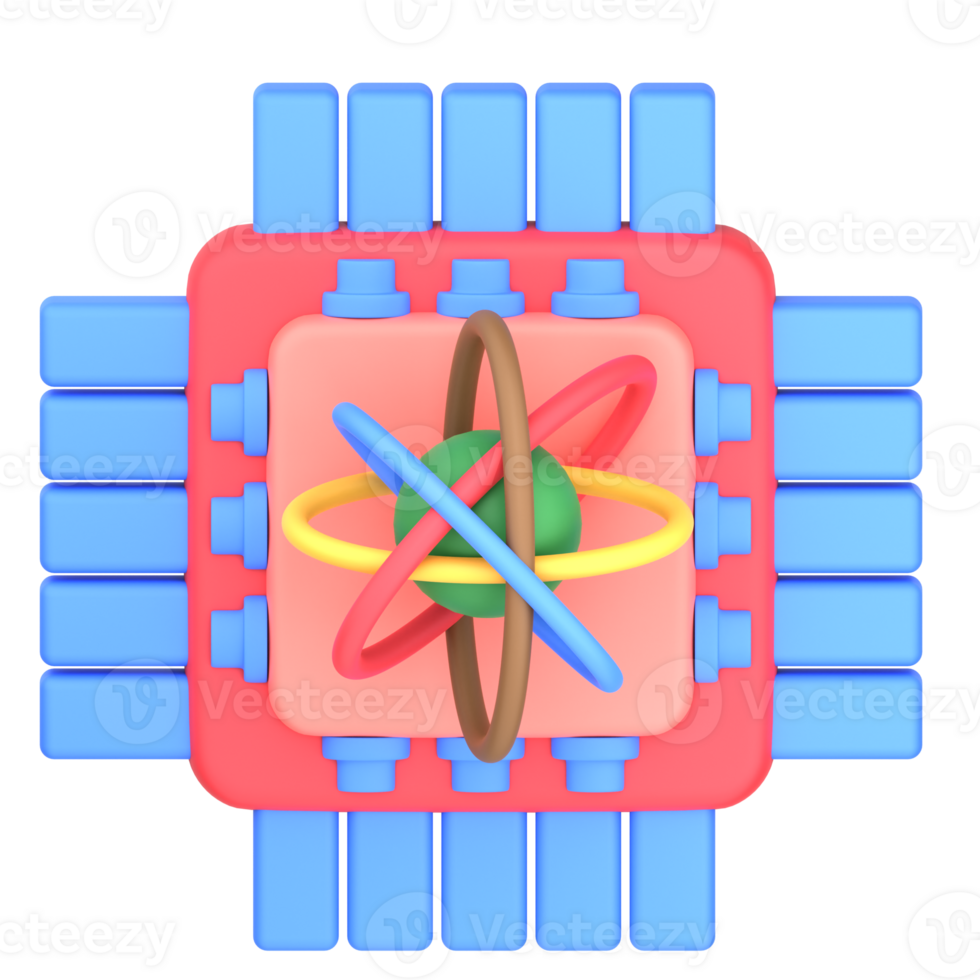 3d illustration of quantum computer png