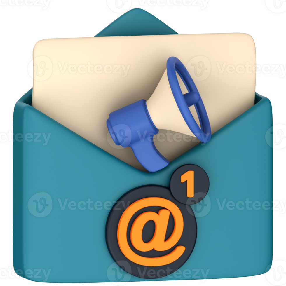 3D Icon Illustration Email Marketing png