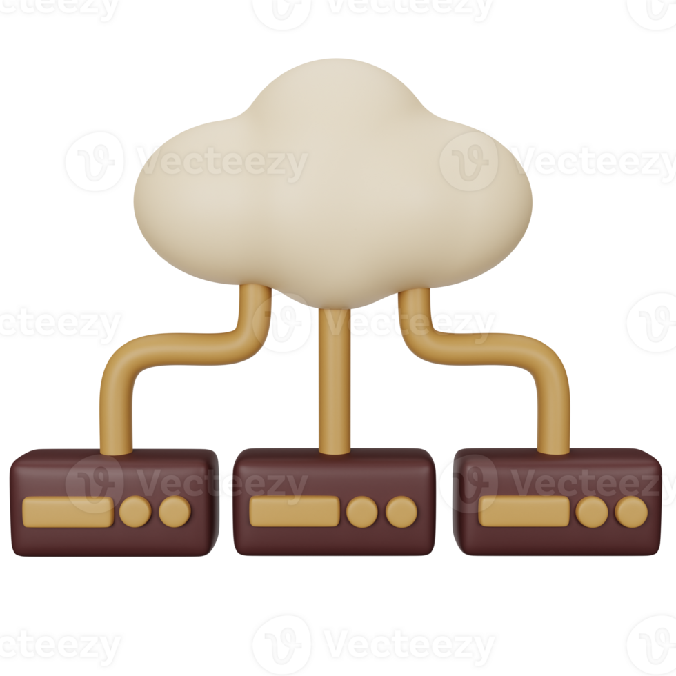 3d ícone ilustração nuvem servidor png