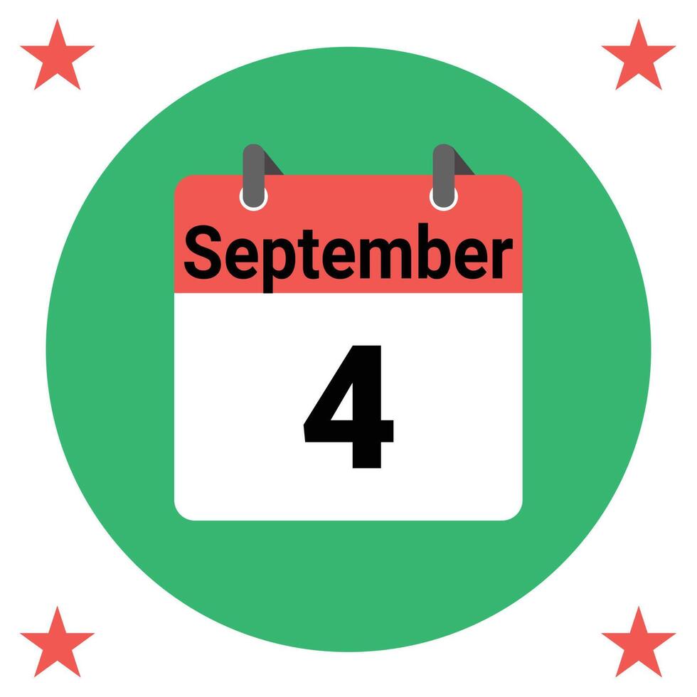 September 4 Daily Calendar Icon 24487080 Vector Art at Vecteezy