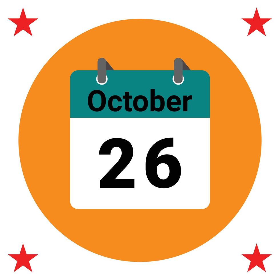 October 26 Daily Calendar Icon 24487084 Vector Art at Vecteezy October 26 Daily Calendar Icon 24487084 Vector Art at Vecteezy