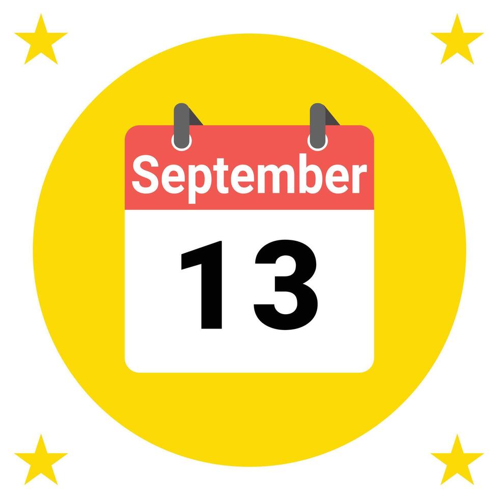 September 13 Daily Calendar Icon 24487092 Vector Art at Vecteezy